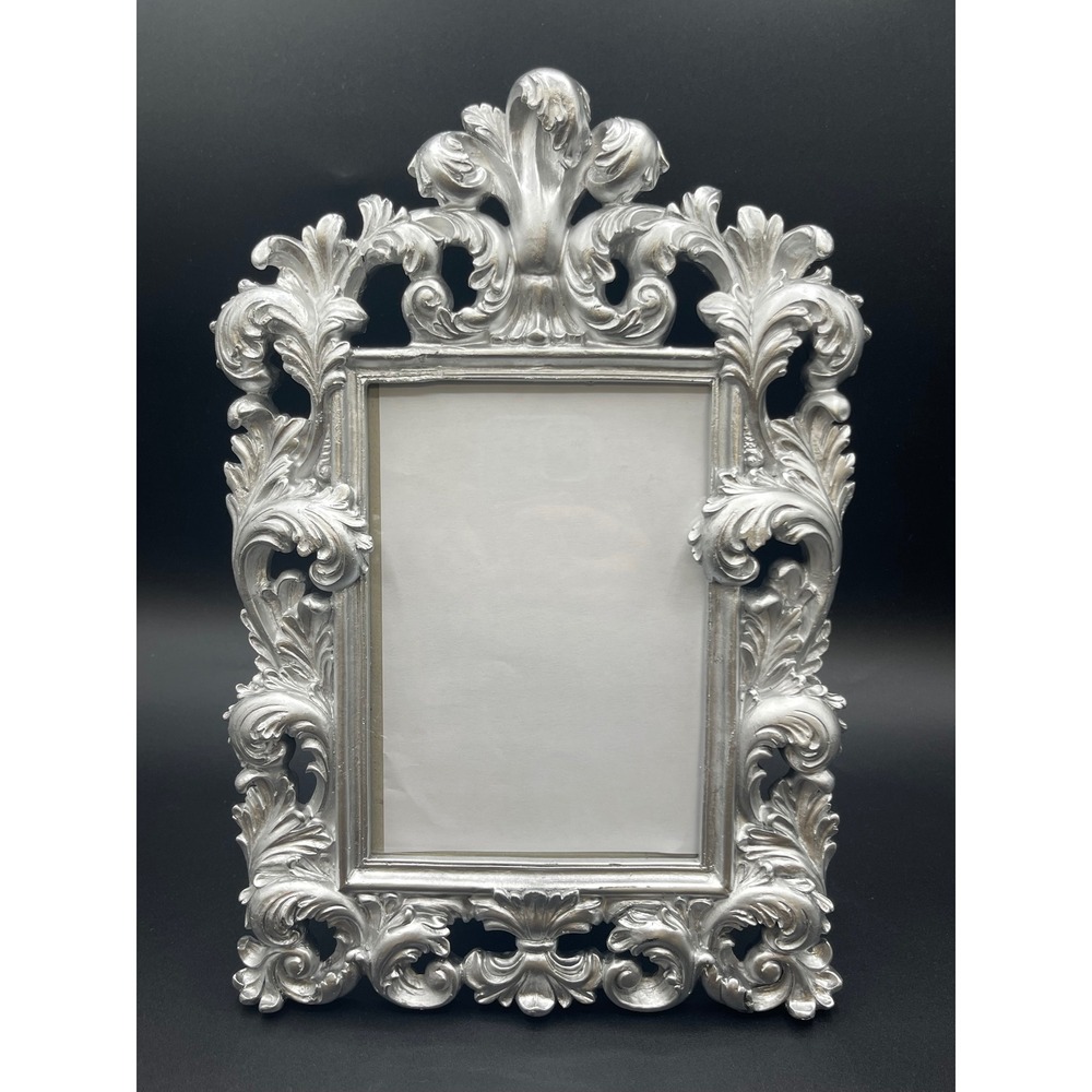 Sicura Italian Designs Silver Ornate 5x7 Photo Frame Baroque Vine 13358-57BK